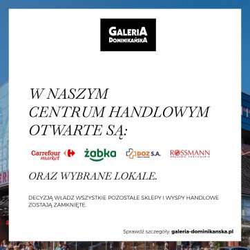 NOWE ZASADY FUNKCJONOWANIA CENTRUM KWIECIEŃ-MAJ