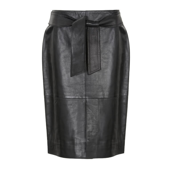 Ochnik - Czarna spódnica skórzana