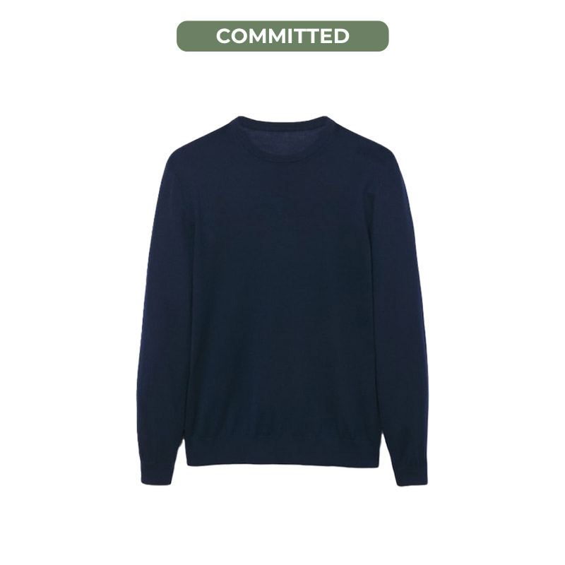 Committed, mango, sweter, męski sweter, granatowy sweter, sweter na jesień