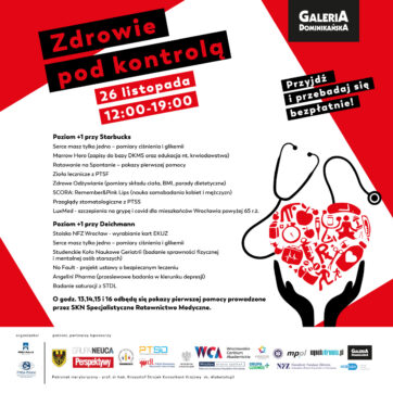 ZDROWIE POD KONTROLĄ – BEZPŁATNE BADANIA W GALERII DOMINIKAŃSKIEJ!