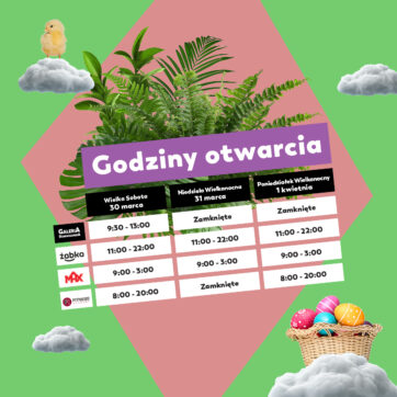 Wielkanocne godziny otwarcia w dniach 30 marca – 1 kwietnia
