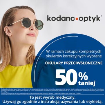 Wybrane okulary przeciwsłoneczne 50% taniej!