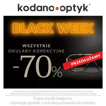 Przedłużamy Black Week! Wszystkie okulary korekcyjne 70% taniej!