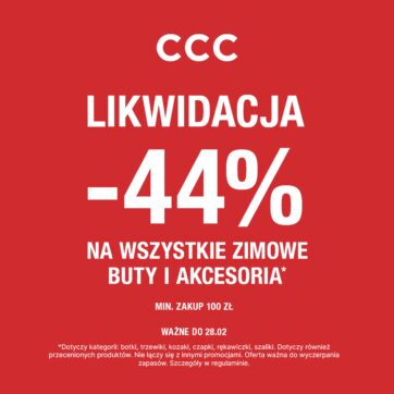 Likwidacja zimowej kolekcji!  – 44% na zimowe buty i akcesoria