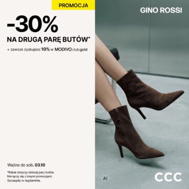 W CCC kup dwie pary obuwia i odbierz 30% rabatu!